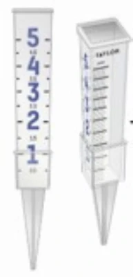 5 In. Capacity Rain Gauge, Clear Plastic