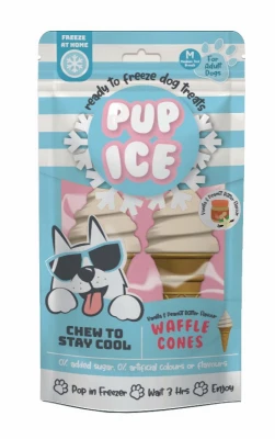 Waffle Cone Dog Treat, Vanilla and Peanut Butter, 2-Pk.
