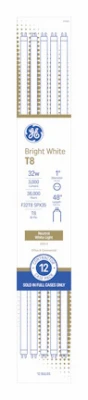 Fluorescent Light Bulbs, 32 Watts, T8, 4 Ft., 12-Pk.