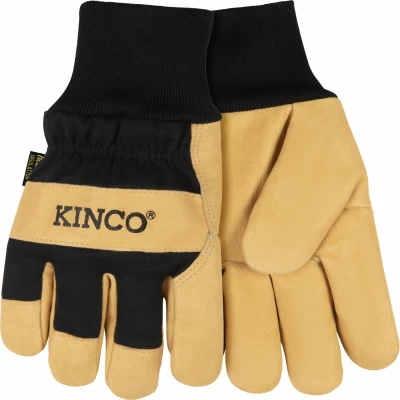 Men's Extra Large Thermal Gloves with Pigskin Palm and Canvas Back for Durable Protection