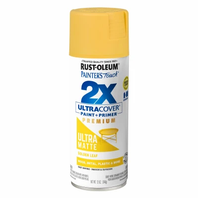Painter's Touch 2X Ultra Cover Ultra Matte Spray Paint, Golden Leaf, 12 oz.