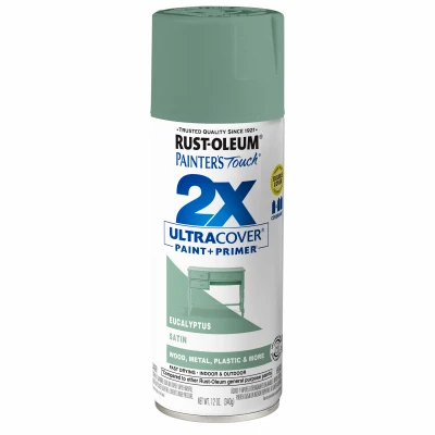 Painter's Touch 2X Ultra Cover Satin Spray Paint Eucalyptus 12 Ounce Can
