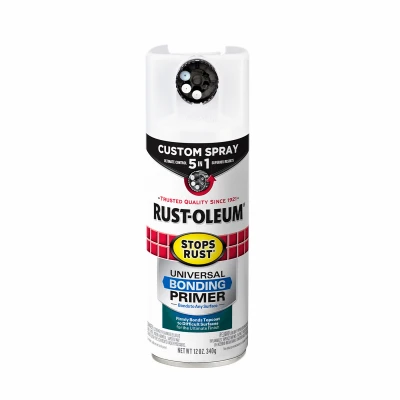 Stops Rust Custom Spray 5-in-1 Universal Bonding Primer Aerosol, Flat White, 12 oz.