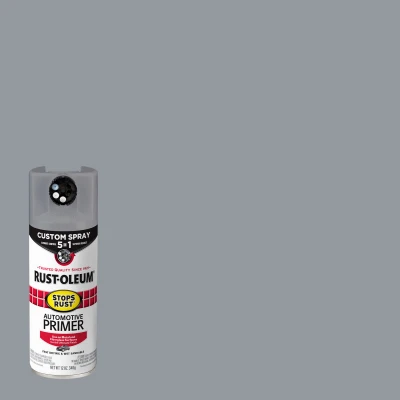 Stops Rust Custom Spray 5-in-1 Automotive Primer Aerosol, Flat Light Gray, 12 oz.