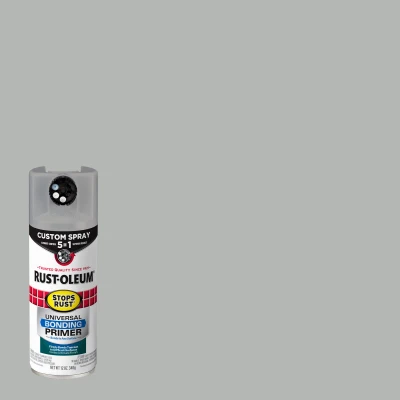 Stops Rust Custom Spray 5-in-1 Universal Bonding Primer Aerosol, Flat Gray, 12 oz.