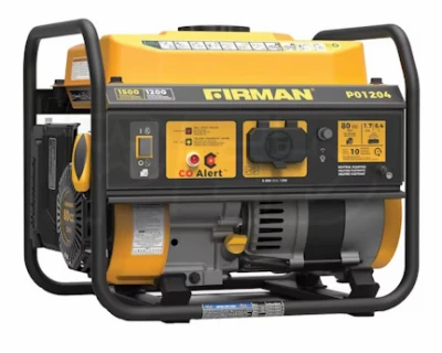 Gas Portable Generator, Recoil Start, 30 Amps, 120-Volt, 1500/1200-Watts