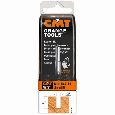 Solid Carbide Straight Router Bit, 1/4 In. Shank, 3/16 In. Diameter
