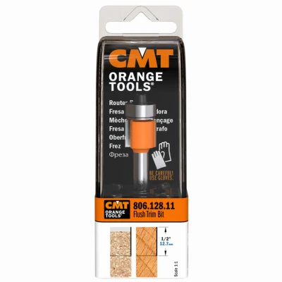 Flush Trim Router Bit with One Quarter Inch Shank and One Half Inch Cutting Length