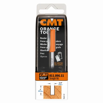 Straight Router Bit, 1/4 In. Shank, 3/8 In. Diameter