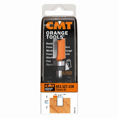 Pattern Router Bit, 1/4 In. Shank, 1/2 In. Diameter