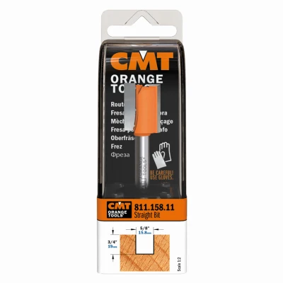 Straight Router Bit, 1/4 In. Shank, 5/8 In. Diameter
