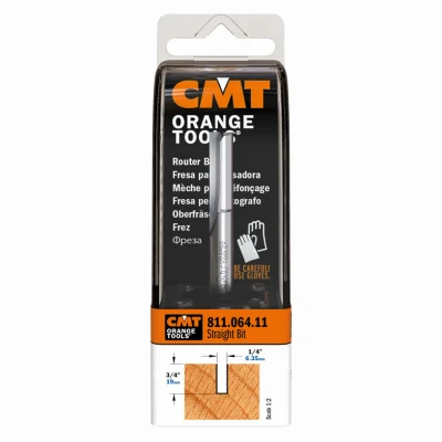 Solid Carbide Straight Router Bit, 1/4 In. Shank, 1/4 In. Diameter