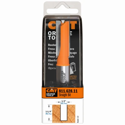 Straight Router Bit, 1/2 In. Shank, 1/2 In. Diameter for Leigh Jig