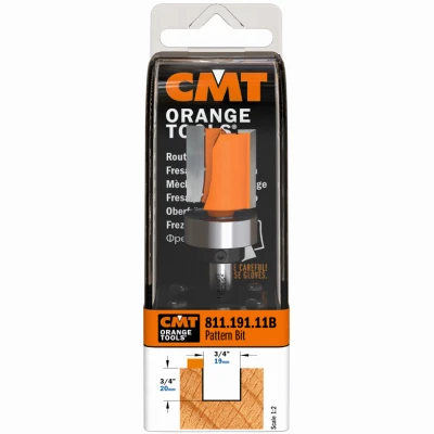 Pattern Router Bit, 1/4 In. Shank, 3/4 In. Diameter