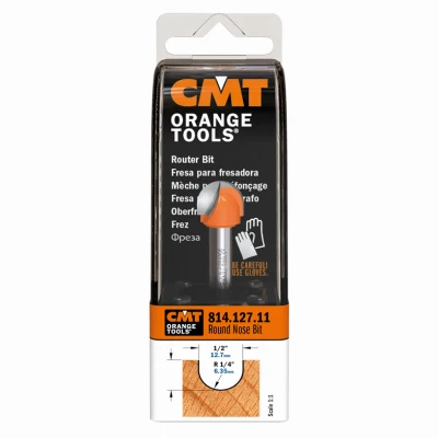 Round Nose Router Bit, 1/4 In. Radius, 1/4 In. Shank