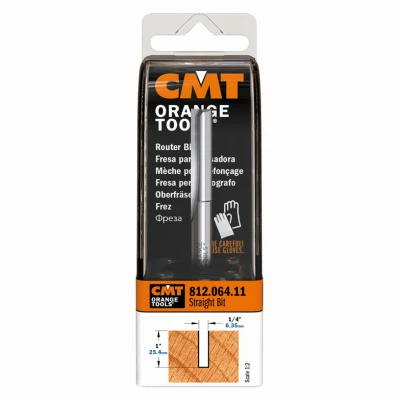 Straight Router Bit, 1/4 In. Shank, 1/4 In. Diameter