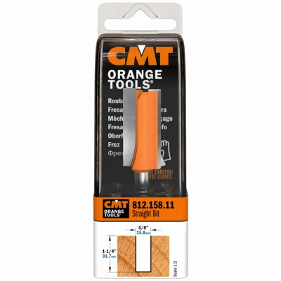 Straight Router Bit, 1/4 In. Shank, 5/8 In. Diameter