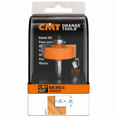 Rabbeting Router Bit, 1/4 In. Shank, 1/2 In. Cutting Depth