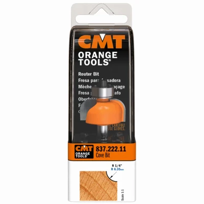Cove Router Bit, 1/4 In. Shank, 1/4 In. Radius