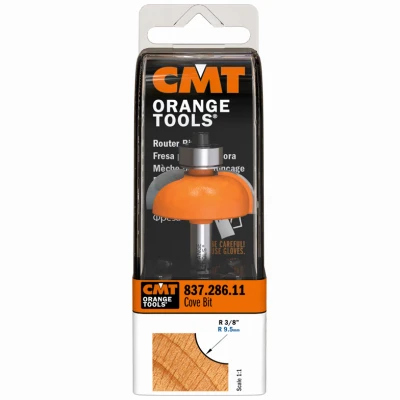 Cove Router Bit, 1/4 In. Shank, 3/8 In. Radius