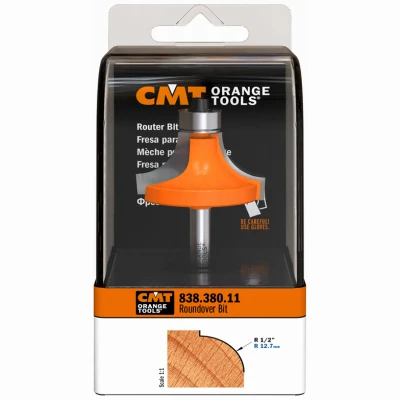 Roundover Router Bit with One Quarter Inch Shank and One Half Inch Radius
