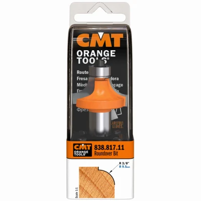 Roundover Router Bit, 1/2 In. Shank, 3/8 In. Radius