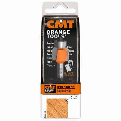 Roundover Router Bit, 1/4 In. Shank, 1/16 In. Radius