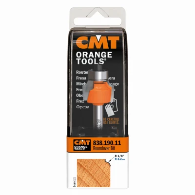 Roundover Router Bit with 1/4 Inch Shank and 1/8 Inch Radius Cutting Edge