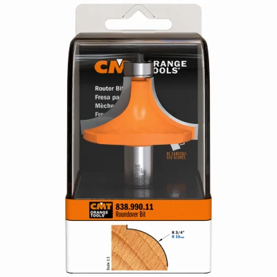Roundover Router Bit with 1/2 Inch Shank and 3/4 Inch Radius
