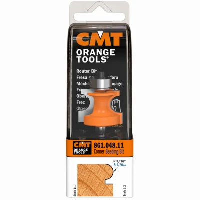 Corner Beading Router Bit, 1/4 In. Shank, 3/16 In. Radius