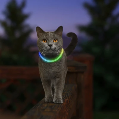 NiteMeow Rechargeable LED Safety Lighted Necklace, Disc-O Select Colors