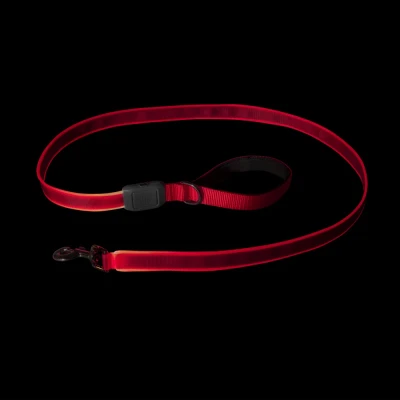 NiteDog Rechargeable Lighted Leash, Red/Red LED