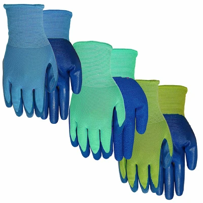 Women's Latex/Nitrile Gripping Gloves, Assorted, 3-Pk.