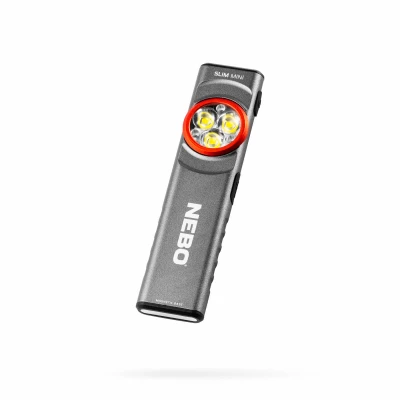 Slim Rechargeable Pocket LED Flashlight with 2 Lighting Modes and 250 Lumens Brightness