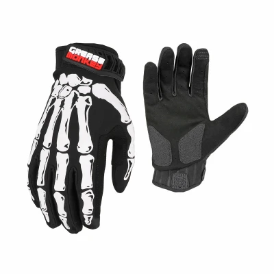 Xtreme Gloves, Synthetic Leather Palm, Bones Design, Men's L