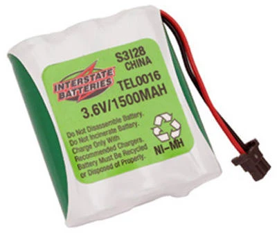 Cordless Telephone Battery, 3.6-volt, 1500mah Nimh, Model Tel0016