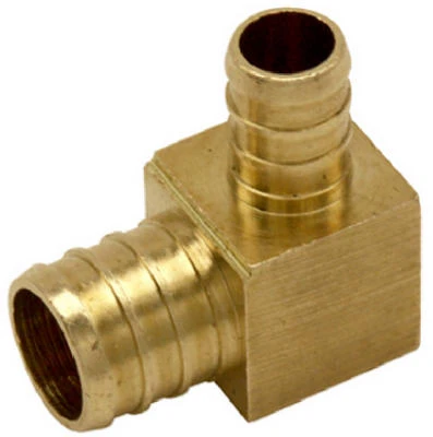 PEX Pipe Insert Elbow, Brass Barb, 3/4 x 1/2 In.