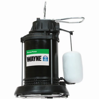 Submersible Sump Pump With Vertical Switch, Thermoplastic, 1/3-HP Motor