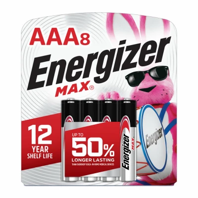 Max AAA Batteries, Triple A Alkaline Batteries, 8-Pack