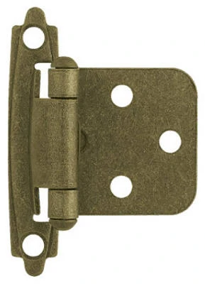 Antique Brass Self-Closing Overlay Hinges, 2-Pk.