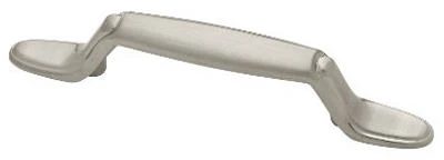 Decorative Spoon Foot Cabinet Pulls, Satin Nickel, 3-In., 2-Pk.