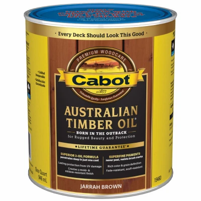 Australian Timber Oil Wood Stain Finish, Jarrah Brown, Qt.