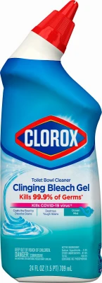Toilet Bowl Cleaner, Manual Clinging Bleach Gel, 24 oz.