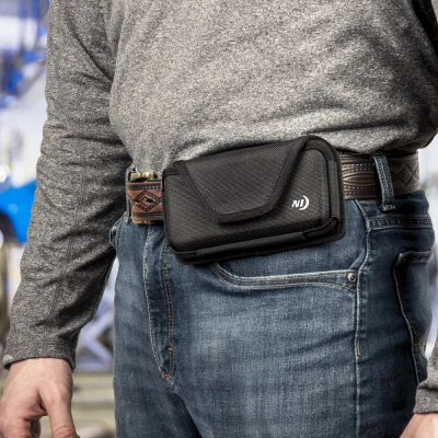 Black Hardshell Rugged Holster Cell Phone Clip Case Holder for Extra Extra Large Phones