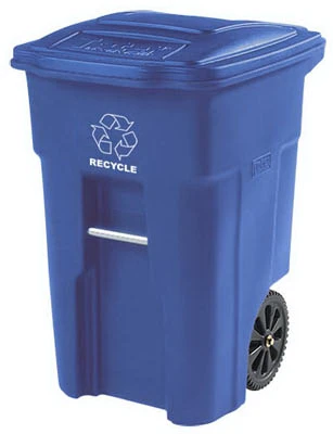 Recycle Cart, Blue, Wheeled, 48 Gallon