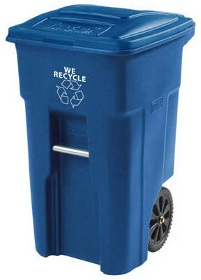 Recycle Cart, Blue, Wheeled, 32 Gallon