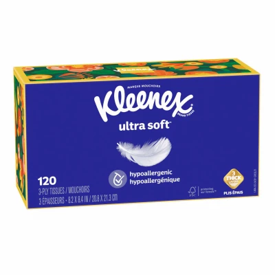 Ultra Soft Facial Tissue, White, 120-Ct.