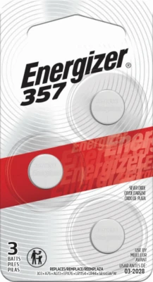 Button Cell 357/303 Batteries, 3-Pk.