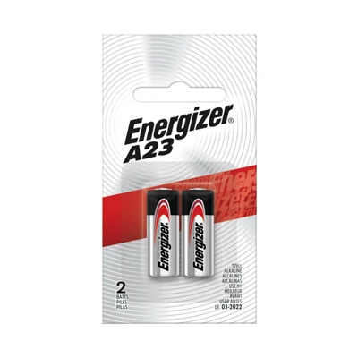 Miniature A23 Alkaline Batteries, 2 Pack