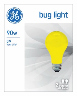 Yellow Bug Light Bulbs, 2-Pk., 90 Watt